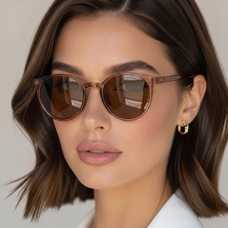 Sunglasses Uv400 - 新作、小ぶりなフレームのレトロ調サングラス。男性向け、女性向け、丸型、旅行用、夏の紫外線対策に最適、UV400カット。