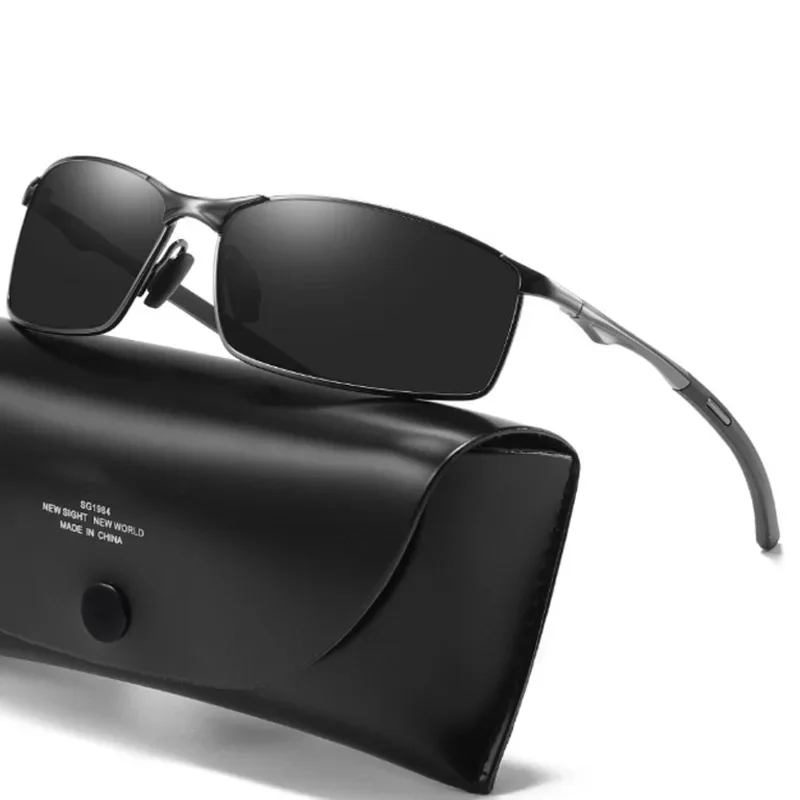 Sunglasses Uv400 - 調光レンズ搭載、男女兼用、偏光サングラス、男性用、金属フレーム、スクエア型、運転用、UV400カット、アウトドアスポーツ、サイクリング用ゴーグル。