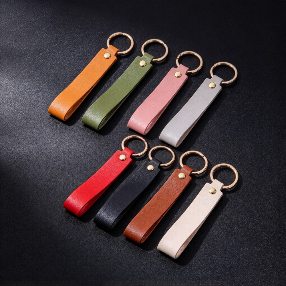 Leather Wallet Men - 1個または5個入りのPUレザー製キーチェーン。男性・女性向けのギフト、車のキーホルダー、ウエストポーチ用、DIYアクセサリー作りに使えるパーツ。