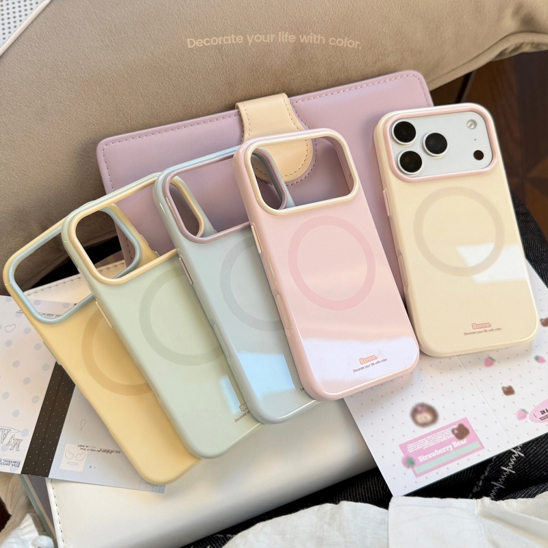 Premium Cigar Case - 可愛いコントラストカラーのマグネット式iPhoneケース、iPhone 17/16/15/14/13 Pro Max対応、MagSafe対応のプレミアム耐衝撃ソフトカバー