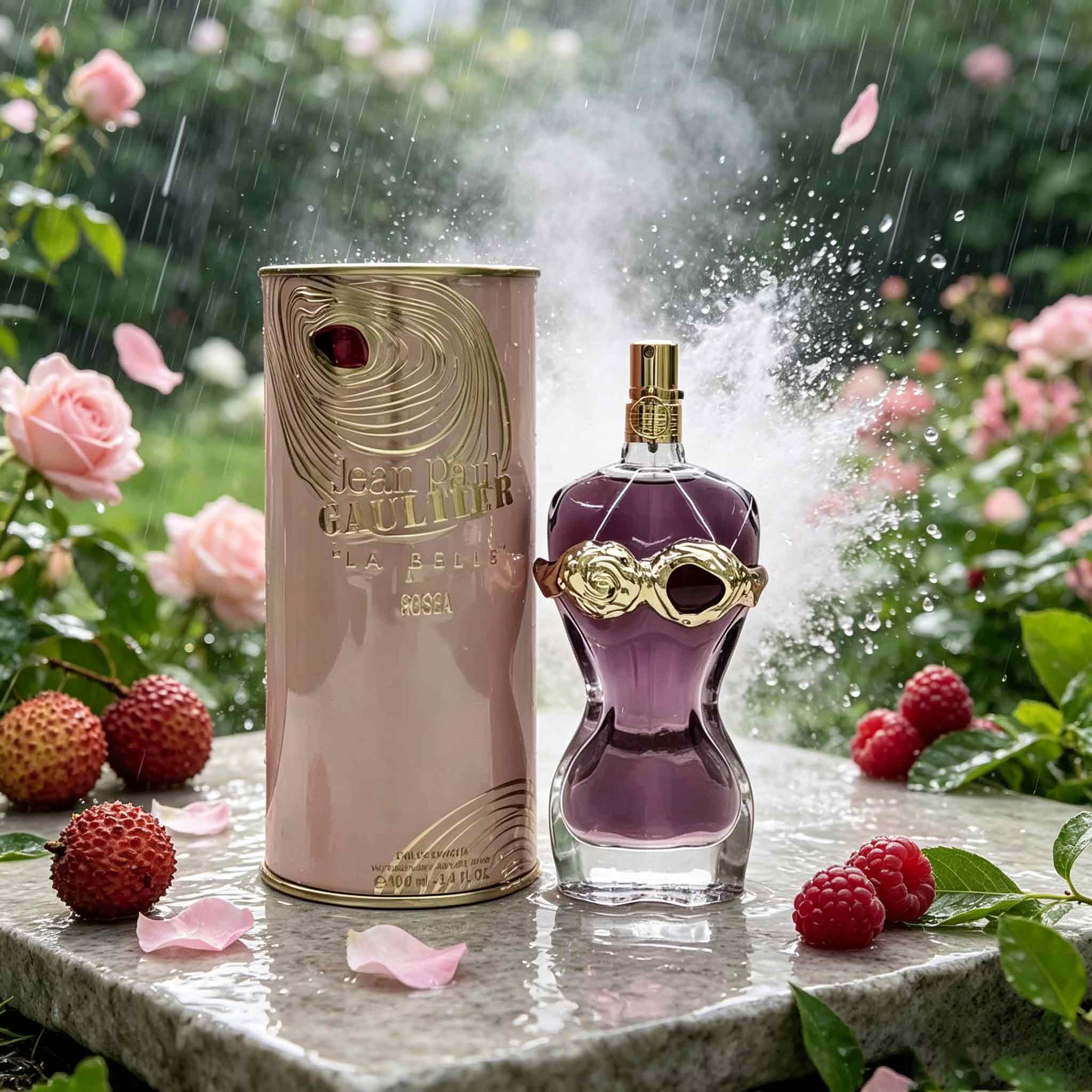 Luxury Gift Set - ラ・ベル・ロゼア ラグジュアリーカニスターギフトボックス香水 ピンクゴールドのエンボス加工パッケージ、ロマンチックな花と果実の香り。 女性へのホリデーギフトに最適なプレミアム商品。