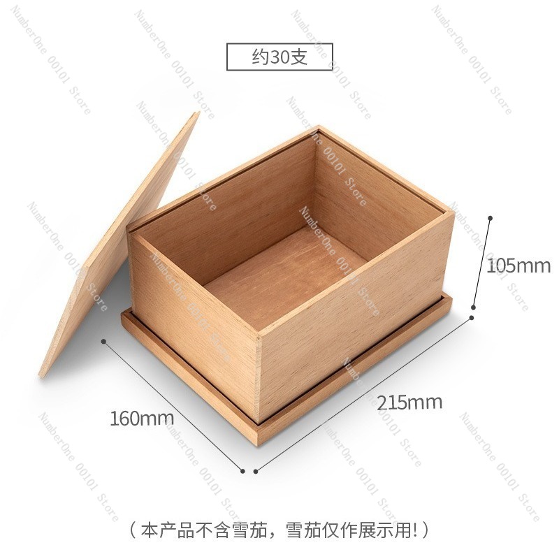 Premium Cigar Case - プレミアム杉材シガーヒュミドールボックス 大容量30本収納 天然スペイン杉製 湿度保持ケース 熟成用
