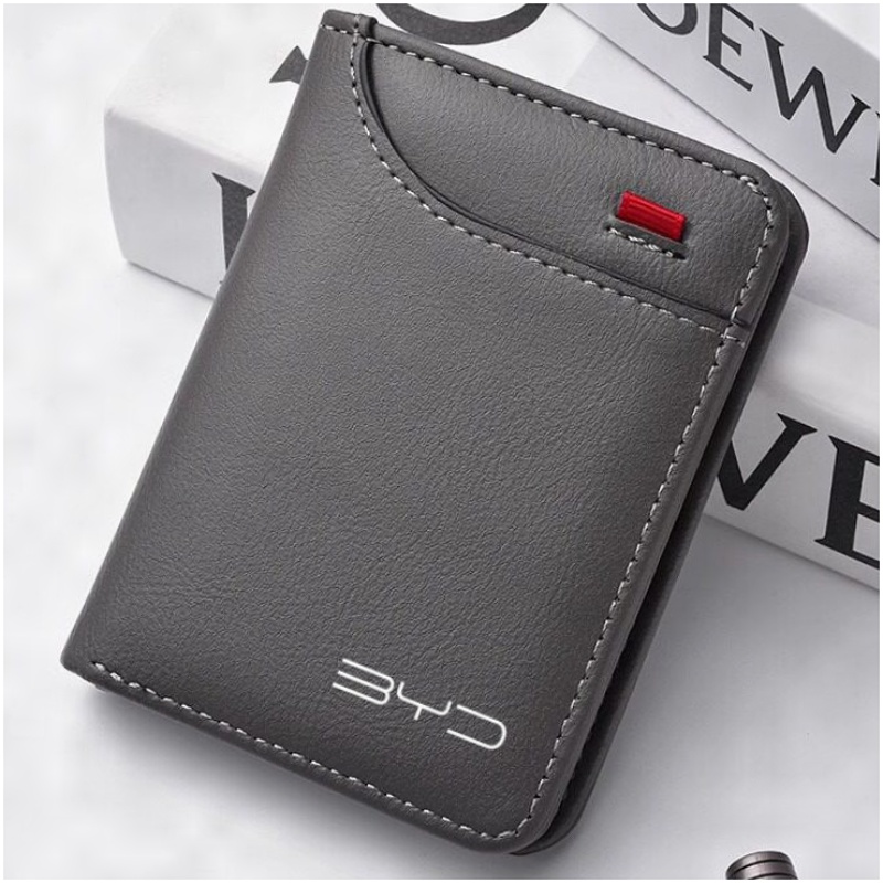 Leather Wallet Men - メンズ用レザー製財布、書類ホルダー、PUレザー製、スリムタイプ。BYD Seal U、Dolphin、Mini Sealion 7、Song Pro、ATTO