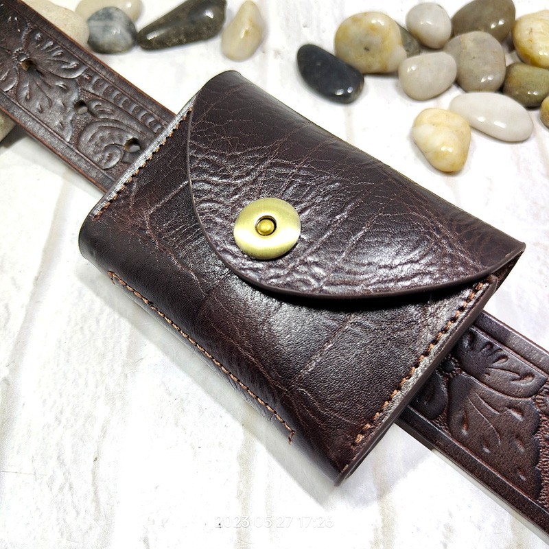 Leather Wallet Men - Blongk-男性用の小さな本革バッグ,カードホルダー,キーホルダー,財布,3618