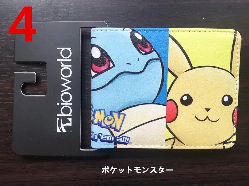 Leather Wallet Men - 人気の可愛いピカチューシリーズの財布。PUレザー製、マネークリップ付き、漫画風の小銭入れ、カードケース。男女兼用、コンパクトな財布。誕生日プレゼントに最適。