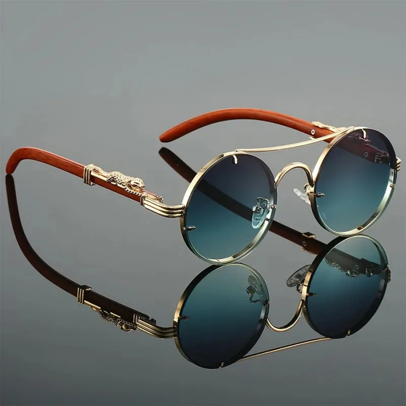 Sunglasses Uv400 - ヴィンテージ風の丸型サングラス。アウトドアアクティビティに最適。メンズ、レディース、ダブルブリッジ、クラシックなデザイン。レトロなブランド、高級感のあるデザイン。