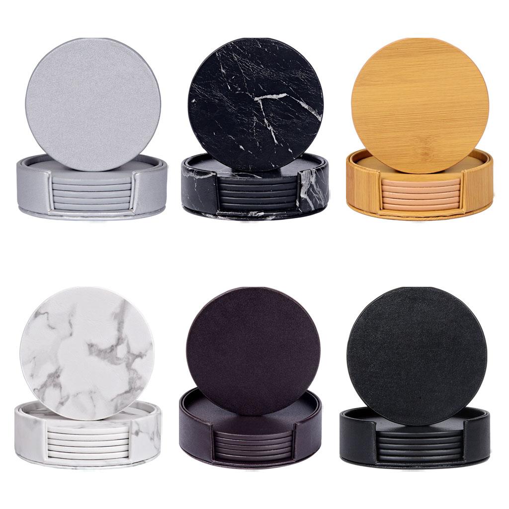 丸い大理石コースター（ホルダー付き、傷防止） - Marble Coaster Set のレビューと価格