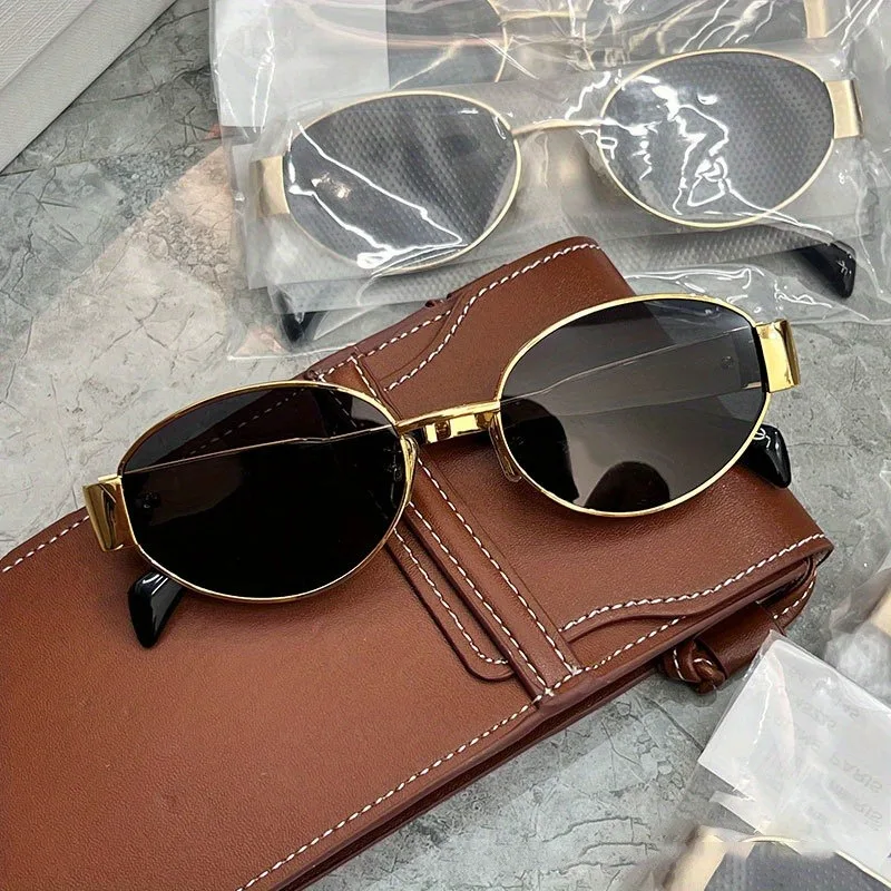 最新トレンドのオーバル型サングラス。高級ブランドのデザイナー - Sunglasses Uv400 のレビューと価格