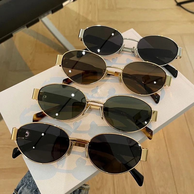 最新トレンドのオーバル型サングラス。高級ブランドのデザイナー - Sunglasses Uv400 のレビューと価格