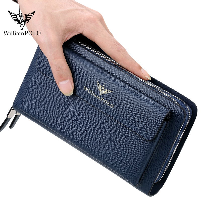 WILLIAMPOLO 高級メンズレザークラッチバッグ 大容 - Leather Wallet Men のレビューと価格