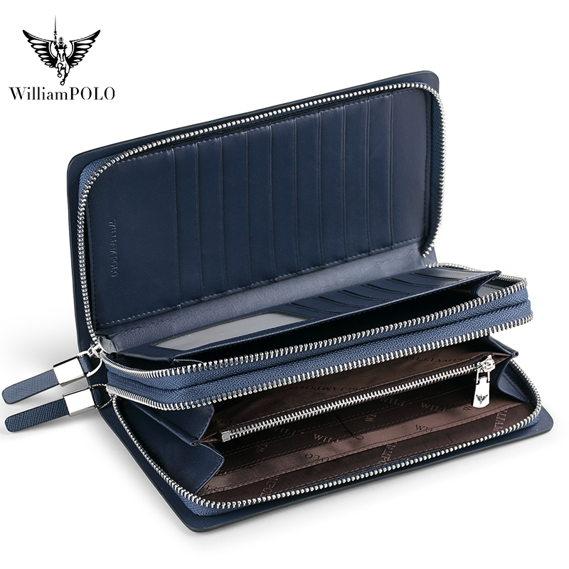 WILLIAMPOLO 高級メンズレザークラッチバッグ 大容 - Leather Wallet Men のレビューと価格