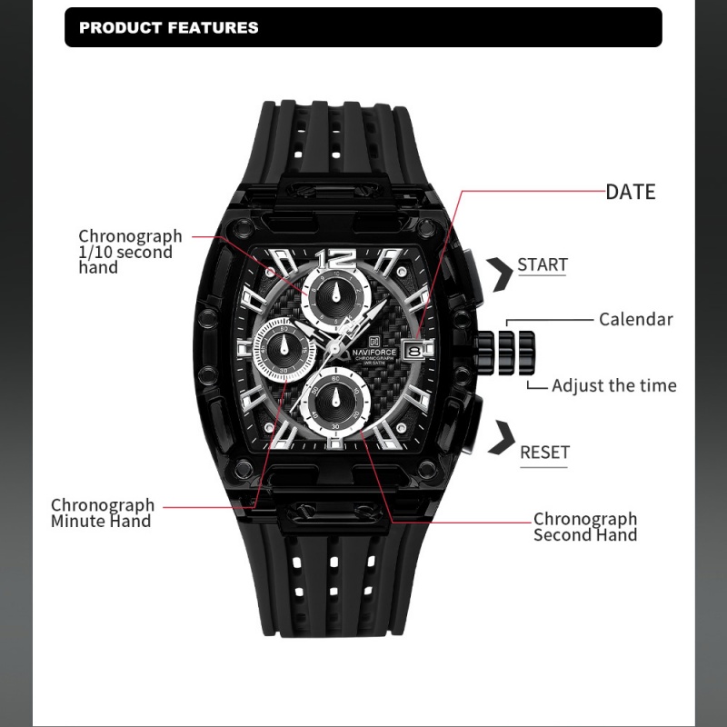 NAVIFORCE メンズ腕時計 5ATM 防水クォーツクロ - Luxury Watch Men のレビューと価格