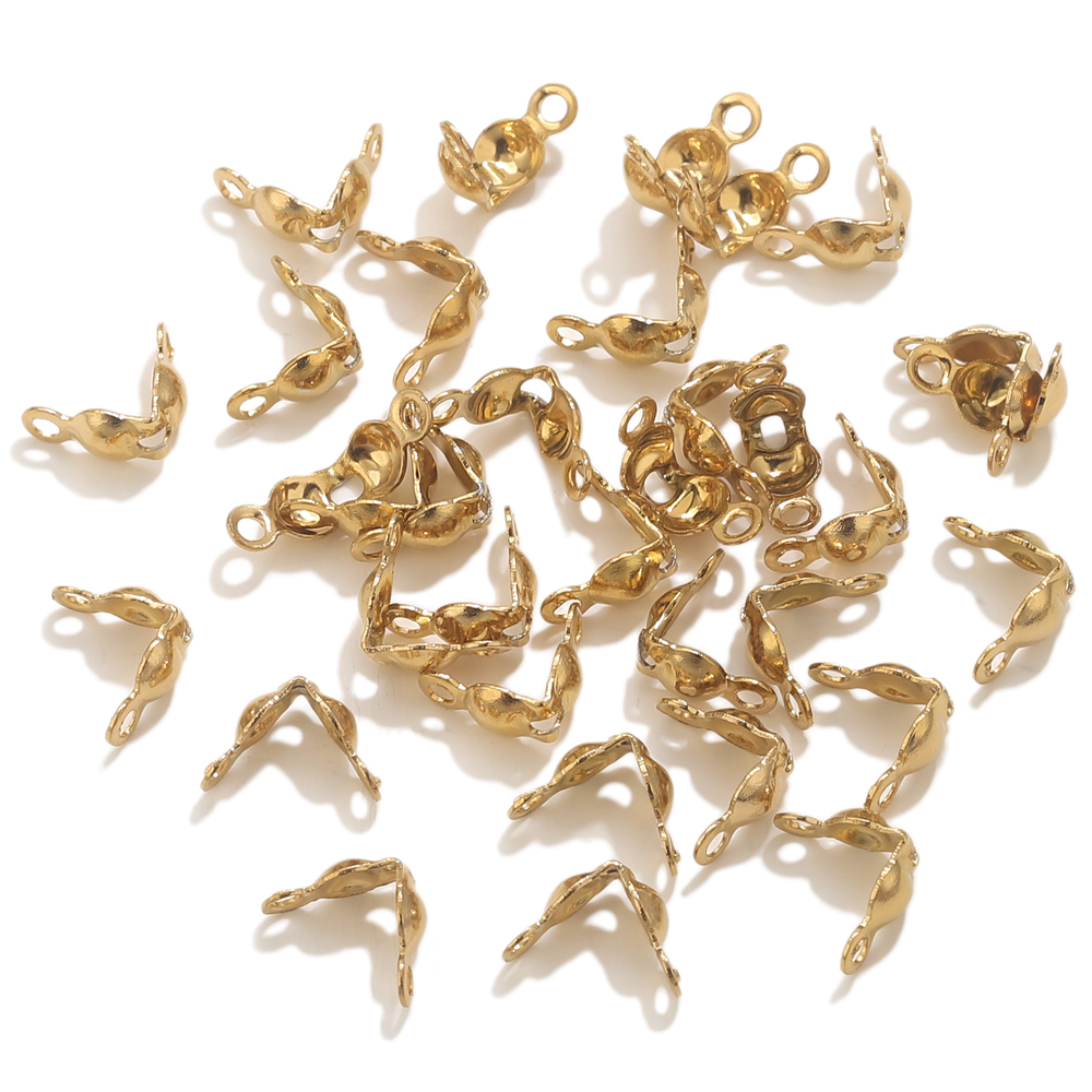 50個 PVD金メッキ ステンレス コネクター クラスプ ク - Gold Plated Jewelry のレビューと価格