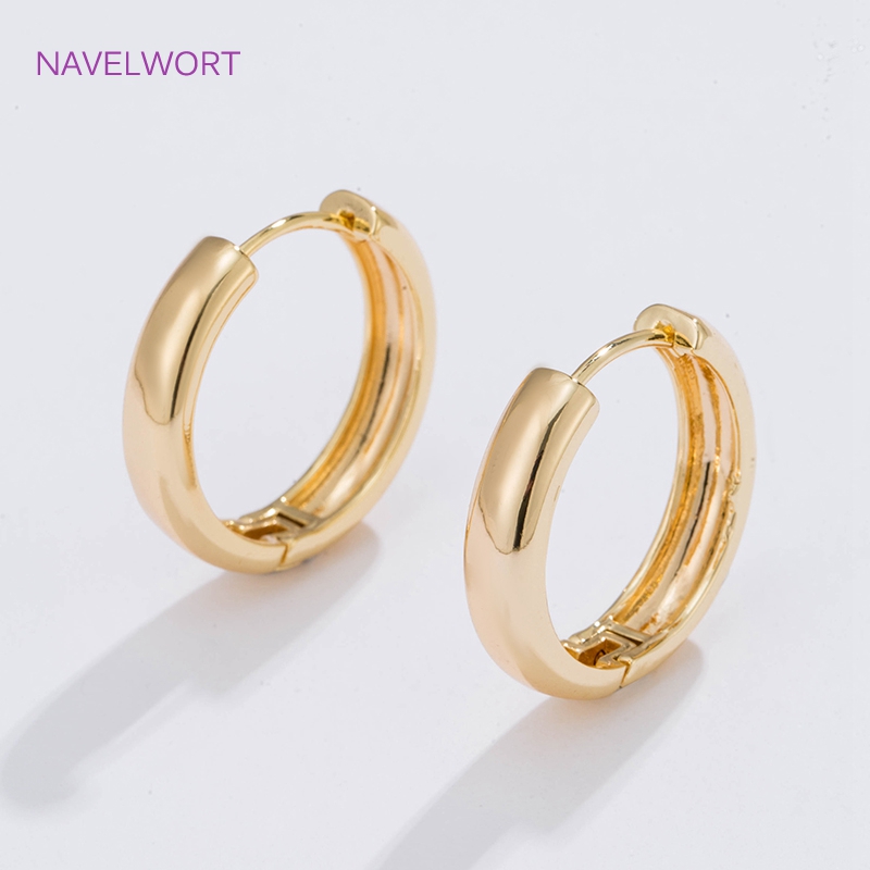 6 サイズのゴールドメッキサークルフープイヤリング女性ギフト - Gold Plated Jewelry のレビューと価格