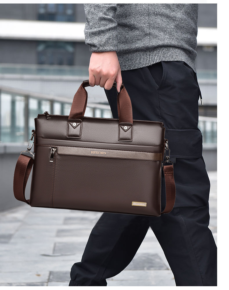 2026 新しい高級ブランド男のハンドバッグ革ラップトップブ - Leather Briefcase のレビューと価格