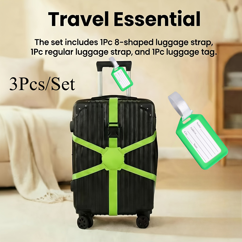3点セット（荷物ストラップ2本と荷物タグ1個）、8字型デザイ - Travel Luggage Set のレビューと価格