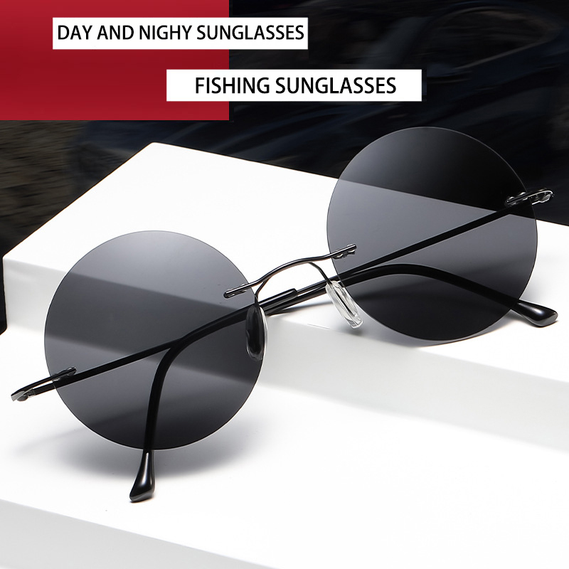 BOYSEEN 超軽量偏光円形フレームレスサングラス男性女性 - Sunglasses Uv400 のレビューと価格