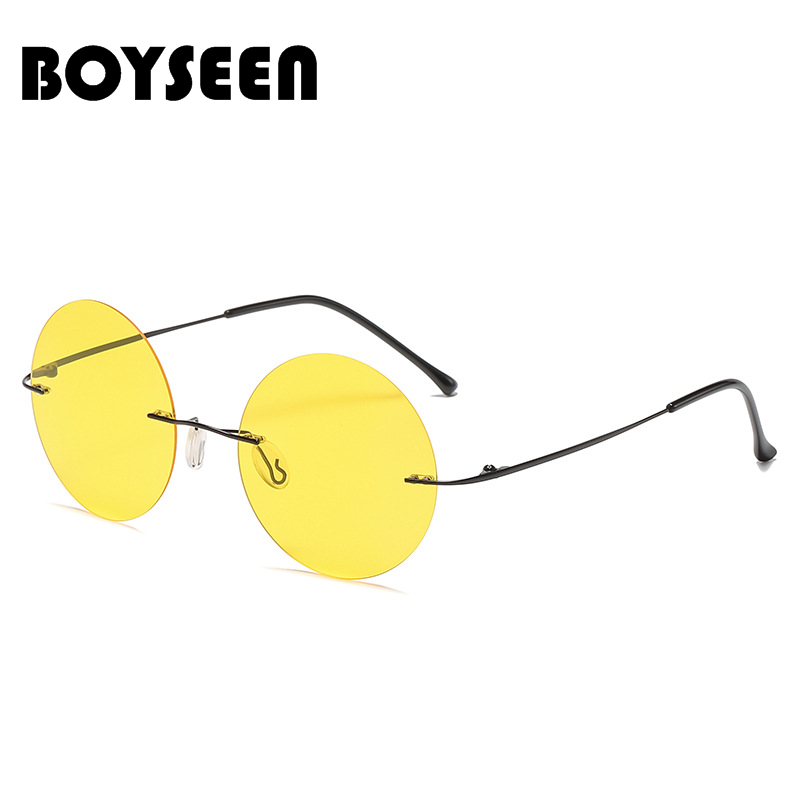 BOYSEEN 超軽量偏光円形フレームレスサングラス男性女性 - Sunglasses Uv400 のレビューと価格