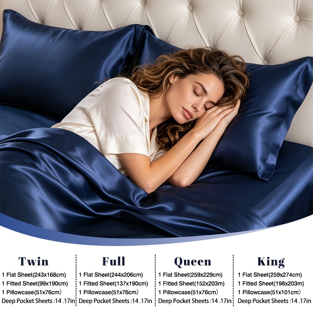 プレミアム4点セット エジプト綿ベッドシーツセット 柔らかな - Silk Pillowcase のレビューと価格