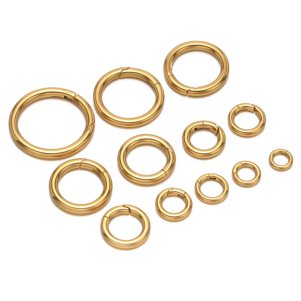 2個/ロット 丸型スプリングクラスプ ステンレス鋼 金メッキ - Gold Plated Jewelry のレビューと価格