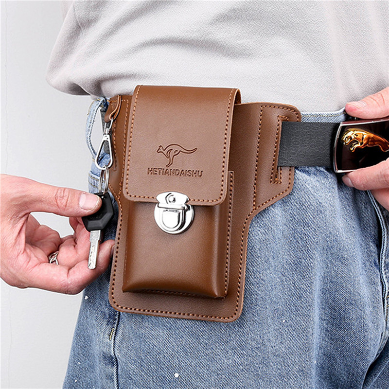 男性用携帯電話ベルトバッグ、携帯電話ループホルスター、携帯電 - Leather Wallet Men のレビューと価格