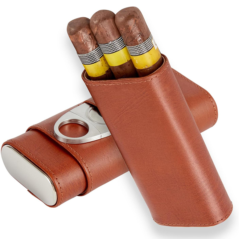 携帯用葉巻ヒュミドールキット、プレミアムレザー葉巻ケース（杉 - Premium Cigar Case のレビューと価格