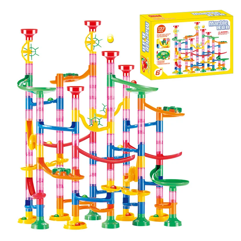 50-142個入り 3D迷路ボールロールおもちゃ DIYマー - Marble Coaster Set のレビューと価格