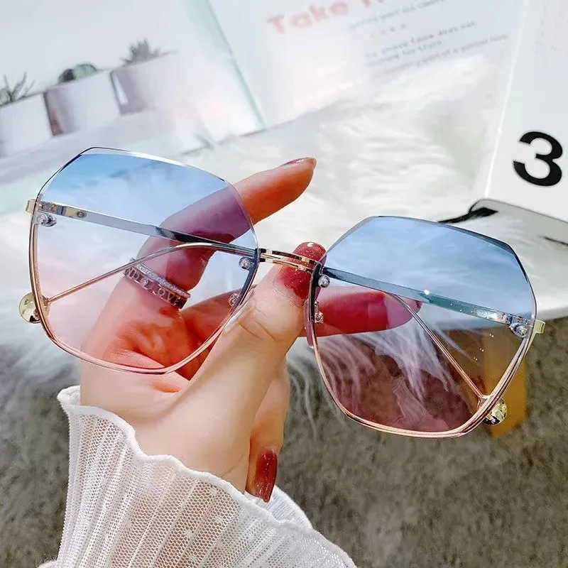 ブランドデザイン、ファッション、新しい多角形メタルサングラス - Sunglasses Uv400 のレビューと価格