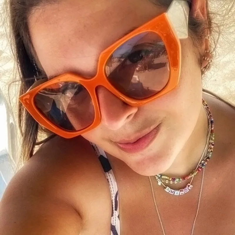 新作オーバーサイズスクエア型サングラス。レトロなデザインで、 - Sunglasses Uv400 のレビューと価格