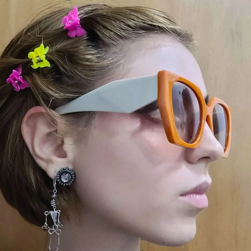新作オーバーサイズスクエア型サングラス。レトロなデザインで、 - Sunglasses Uv400 のレビューと価格