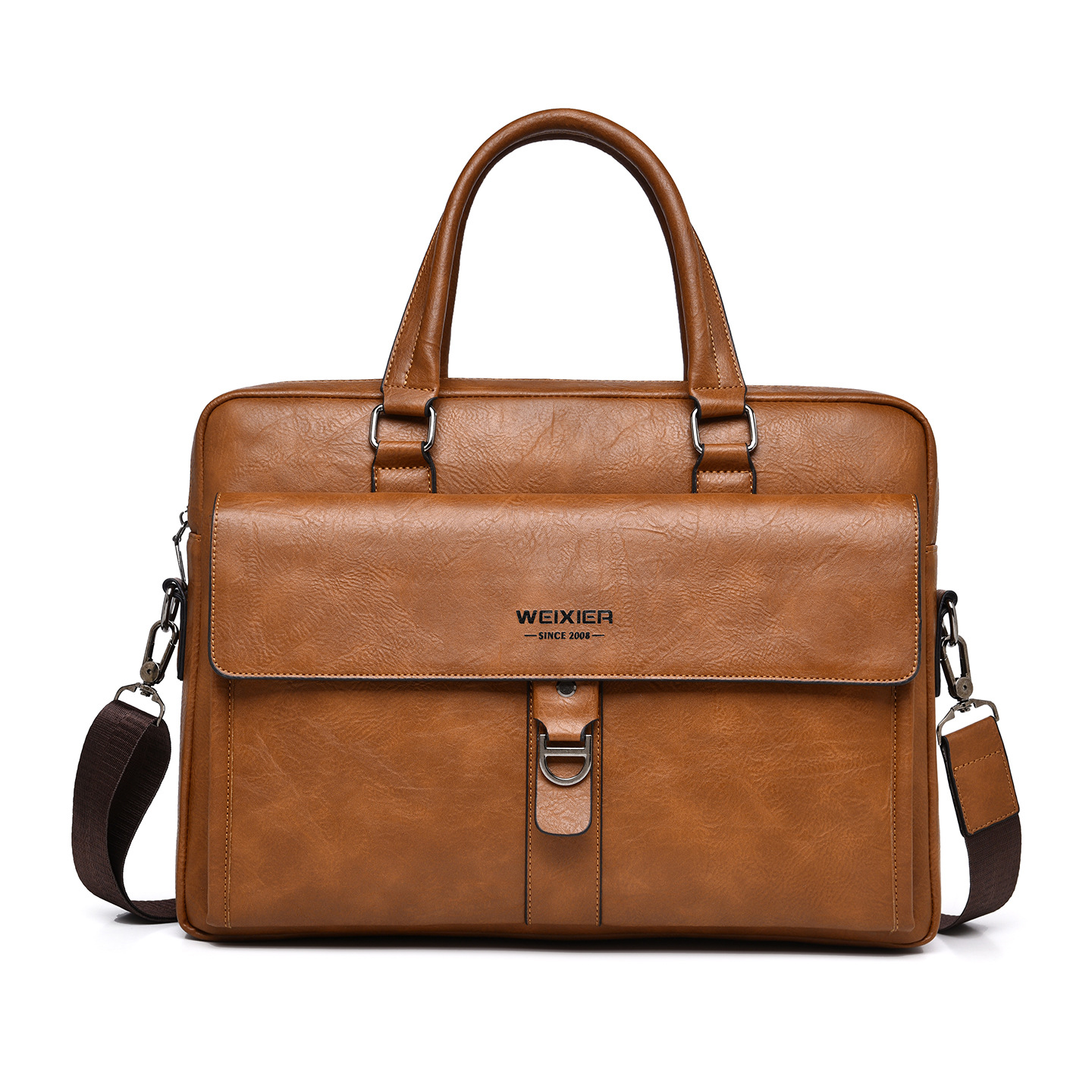 ヴィンテージダークブラウンPUレザーメンズブリーフケース15 - Leather Briefcase のレビューと価格