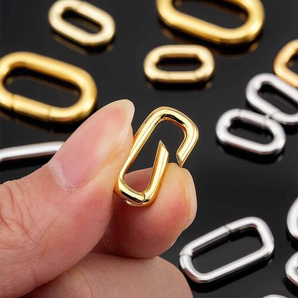 2個入り 18K金メッキ オーバルカラビナネックレスクラスプ - Gold Plated Jewelry のレビューと価格