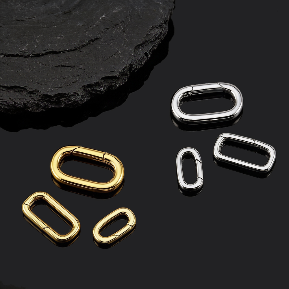2個入り 18K金メッキ オーバルカラビナネックレスクラスプ - Gold Plated Jewelry のレビューと価格