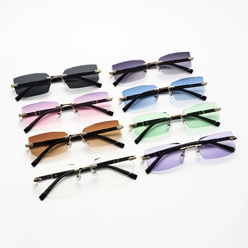 1/2個入り、トレンドのフレームレスサングラス、レディース、 - Sunglasses Uv400 のレビューと価格